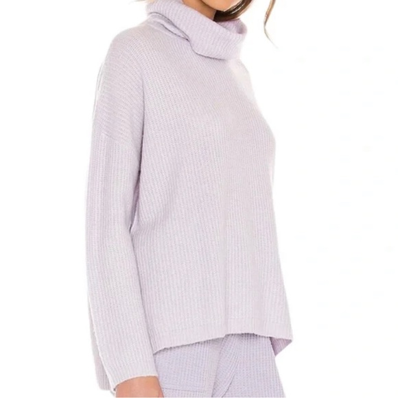 SPLENDID COLLECTION FUNNEL NECK WOOL-BLEND OVERSIZED SWEATER HEATHERED SNOWY FIG - Picture 4 of 10